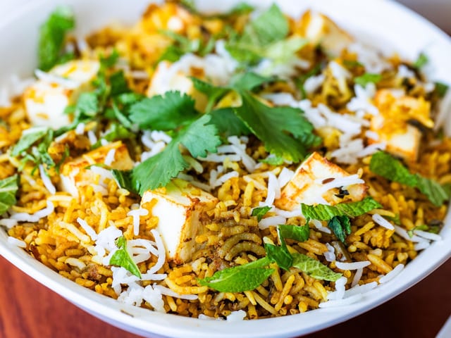 Paneer Biryani.